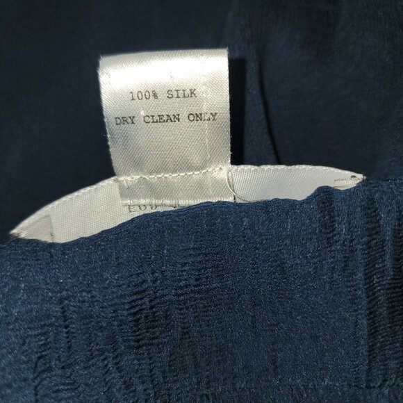 Sachin + Babi for Ankasa Women's Size 10 Silk Top Navy Sheer Sequin Shoulder - Picture 8 of 8